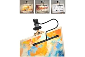 Lamptobe Clip-On Easel Lights for Painting,7W Artist Lamp,3 Color Modes,10 Brightness Levels,Flexible Gooseneck Clip Light for Easel,Desk,Piano,Monitor,USB Powered & No Battery(Adapter Not Included)
