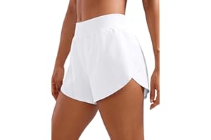 CRZ YOGA Mujeres Pantalones Cortos Deportivos Cintura Media Running Fitness Ligero Shorts