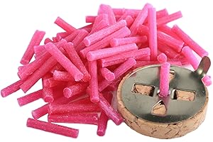 NKlaus 2 pcs SET 20g (ca. 80 pcs) mecha de lámpara de aceite rosa de parafina y 1x soporte de mecha flotante de 3cm 40930