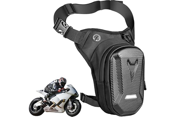 Benväska motorcykel, benväska för män och kvinnor, vattentät benväska, sport bältesväska, reflekterande, justerbar höftrem, bältesväska för löpning, cykling, motorcykel, sport