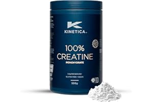 Kinetica Sports Creapure® 100% Creatine Monohydrate Powder - Unflavoured | 3.4g Creatine/Serve, 147 Servings/500g Pack | Vegan & Gluten Free | Optimum for High Physical Performance & Muscle Power