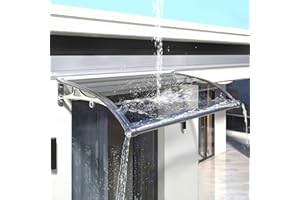 JSLXNDM Awnings for doors,Polycarbonate awning,Modern Polycarbonate Cover,Window awnings exterior,Aluminum alloy bracket easy to Install for Uv Rain Snow Protection with Curved Bracket,Customizable