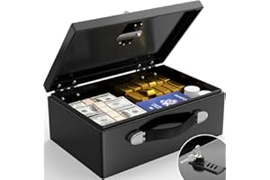 Mejasg Tragbarer Feuerfeste Dokumentenbox Tresor Feuerfest mit Zahlencode und Schlüssel, 18L Safe Tresor für Zuhause mit Griff, Dokumentenbox Feuerfest Wasserdicht für Bargeld Medikamente A4 Dokumente