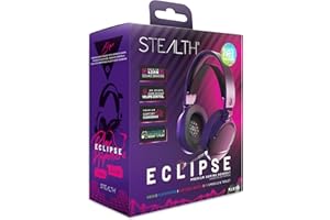 STEALTH ECLIPSE Over Ear Gaming Headset in Black Compatible with PS4, PS5, XBOX, Switch and PC - with Flexible Mic, 3.5mm Jack, 1.5m Cable, Lightweight, Comfortable and Durable