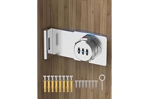MEBANTOO Cabinet Password Hasp Locks, 90 Degree Barn Door Lock, Household Security Combination Latch Lock for Locker, Fence, Bathroom, Outdoor, Garden (Silver-1PC)
