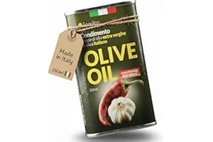 ‎FOODICO Foodico Chili-Knoblauch-Öl – Extra Natives Olivenöl Italienisch – 250ml Metalldose Kaltgepresst – Scharfes Würzöl für Pizza, Pasta & Grillen – Vegan & Natürlich