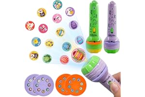 TAIMEIMAO 2Pcs Ostern Projektor Taschenlampe Kinder, Kinder Geschichte Taschenlampe, Ostern Kind Projection Flashlight mit 16 Mustern, Cartoon-Kinderprojektor-Taschenlampe, für Ostern Kinder Geschenke