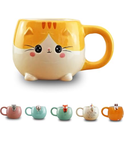 TREEWOO Kawaii Kaffeetasse Mit Häschen-Toast-Muster - 380 Ml Süße Keramiktasse Für Teenager