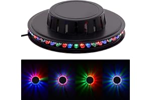 Briloner Leuchten - Rower świetlny LED, oświetlenie imprezowe z czujnikiem muzyki, zmiana kolorów sterowana muzyką, 48 x RGB LED, w zestawie 2 m kabel USB, IP20, czarny, 125 x 38 mm (śr. x wys.)