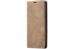 JMstore Funda Compatible con Xiaomi Redmi Note 9S/Note 9 Pro, Magnético Carcasa Funda Móvil Billetera Cuero Funda con Tapa Libro Caso Soporte Plegable (Marrón)