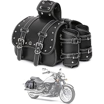 Borse da Sella e in Pelle per Moto Borse per Attrezzi per Borsa da Appendere alla Sella Anteriore per Manubrio Portatile Multifunzione in Pelle PU Borsa per Portapacchi (Colore : Nero
