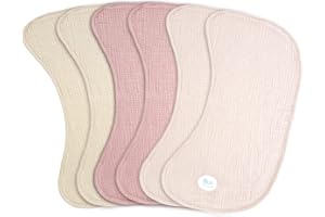 lulumoon Musselin Spucktücher Baby 6er - Baumwolle Mullwindeln Spucktücher für Junge und Mädchen - 54 x 28CM (Rosa)