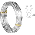 18 Gauge Aluminum Craft Wire, 165 Feet 1mm Bendable Metal Wire for Jewelry Making, Sculpting, Floral Making, Wreath Making, Crafting, Wire Wrapping, Christmas Ornaments (Silver)
