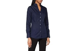 Seidensticker Damen Bluse – Bügelfreie, schmal taillierte Hemdbluse mit Hemdblusenkragen und Kragen-Ausschnitt