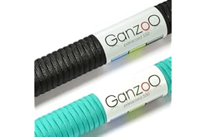 Ganzoo - Paracorde 550 - Kit de 2 cordes pour bracelet, laisse ou collier pour chien - Câble de 4 mm d'épaisseur - Corde tressée polyvalente avec noyau de 7 brins et une charge maximale de 250 kg, disponible en plusieurs couleurs