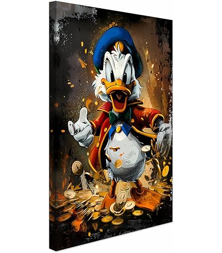 Quadro Joker Dollar Su Tela 70x40cm - Arte Moderna Per Casa, Ufficio, Reggiparete - Giallobus