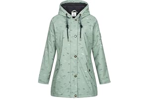 Ankerglut Damen Friesennerz Regenmantel Kapuze Gefüttert Wasserdicht Wetterfest Übergangsjacke #Ankerglutmeer Regenjacke