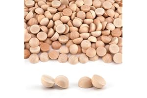 Luter - Lote de 300 Bolas de Madera (15 mm) Sin Acabar, Mini Medias Bolas Naturales para Proyectos de Bricolaje, Artes para Niños y Suministros de Artesanía
