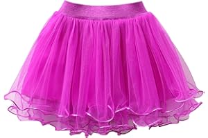 Kelandoom Jupe Tutu À Paillettes Étoile De Ballet Danse,Jupe Tulle Vintage Rockabilly Petticoat Underskirt Jupe Fille 6 Ans Tutus pour Filles - Costume pour Le Carnaval Enfant Robe Paillette Fille