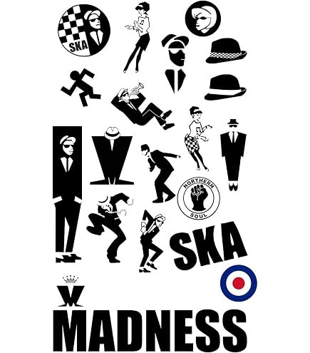 Adesivo Ska 'Listen To Ska, Music Is Life' | Sticker 9x9 Cm Per Fan E Collezionisti, Logo 1art1