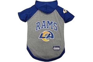 PETS FIRST NFL LOS ANGELES RAMS HOODIE for DOGS & CATS. | NFL FOOTBALL licensed DOG HOODY Tee Shirt, Medium | Sports HOODY T-Shirt for Pets | Licensed Sporty Dog Shirt.