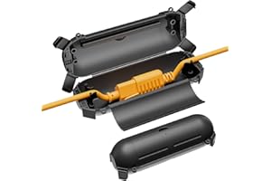 iwillink 2 Pack Outdoor Extension Cord Safety Cover with Waterproof Protector Seal, Weatherproof Electrical Connection Box for Outdoor Outlet, Plug, Christmas Decoration, Black