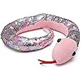 STORE 2508 store2508® plush snake stuffed toy with mermaid 2 color reversible sequin scales, 100 cms. (Multi color)