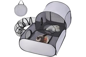 GkgWuxf Cat Play Pen,Kitten Playpen Cat Tent Tunnel - Foldable Enclosure House Interactive Toys, Exercise Playground for Kitten, Puppy, Small Animals Travel Outdoor
