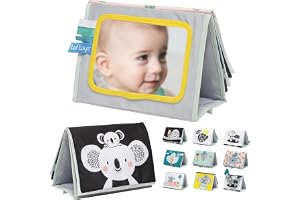 Taf Toys Koala Infant Tummy time Soft Double Sided Activity Book. Includes Baby Safe Mirror, Crinkle Textures and a Soft Baby Teether. 0 months +