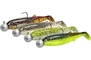 Savage Gear Cannibal Shad Mix Lot de 4 poissons en caoutchouc montés