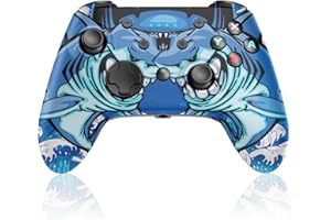PowerLead Wireless Switch Controller, Pro Controller for Switch OLED/Switch Lite/PC, Shark Bluetooth Game Control with Motion Support, Gyro Axis, Dual Vibration, Wake Up Function, and Adjustable Turbo