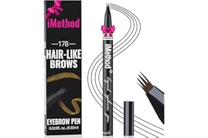 iMethod Eyebrow Pen - Eyebrow Pencil with Micro 4-Fork Tip, Microblading Eyebrow Pen for Natural Hair-Like Brows, Long-Lasting Eye Brow Pencils for Women, Smudge-proof, Dark Brown