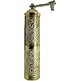 Turkish Emporium Coffee Brass Hand Made Engraved Grinder Mill - Large