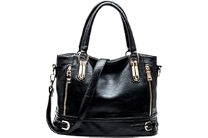 SACMILL Top Handle Leather Handbags for Women Ladies Tote Crossbody Shoulder Bags Hobo Multi Pockets Designer Clutch Purse for Girls