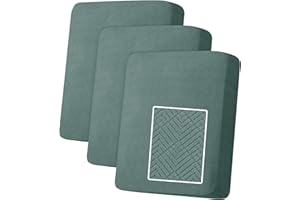 YSTELLAA Funda Asiento Sofa Elástico, Funda Cojin Sofa Separado Universal, Funda De Protección para Muebles, Ajustable, Antideslizante Y Suave, Lavable, 1 Asiento-3 Piezas, Verde Haba