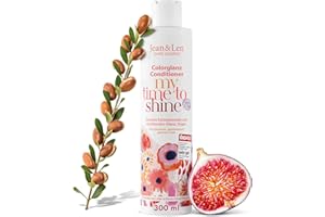 Jean & Len Odżywka Colorglanz olejek arganowy i figa, do włosów farbowanych i zniszczonych, intensywna jasność i blask kolorów, bez silikonów i parabenów, wegańska, 300 ml