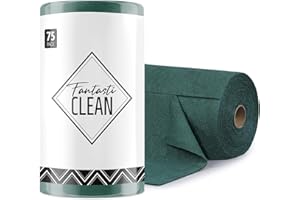 Fantasticlean Rollo de Paño de Microfibra - 75 Unidades, Paños de Limpieza Rasgables, Trapos Reutilizables y Sin Pelusas, para el Coche, la Cocina y el Hogar 30 x 30 cm - Verde Bosque