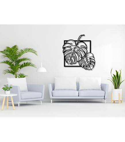 Déco Murale 3D Feuilles De Palmier Tropical - Lot De 3 Panneaux Bois Style Bohème Pour Salon