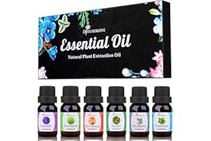 Diffuserlove Aceites Esenciales Para Humidificador Regalo 6 Piezas Incluye Eucalipto, Lavanda, Hierba de Limón, Naranja Dulce, Menta, Árbol de Té