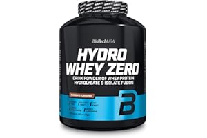 ‎BIOTECHUSA BioTechUSA Hydro Whey Zero | Bezglutenowy, bezcukrowy, beztłuszczowy | 80% zawartości białka | Szybko wchłaniający się |Whey Protein Complex, 1816g, Czekolada