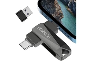 EOZNOE Clé USB 128Go pour iPhone/iPad/Android Smartphone/Ordinateur Portable/PC, Clé USB Stick de Stockage Externe pour Plus de Photos et Vidéos sans Application.