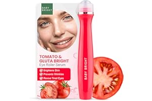 Baby Bright Avancé Siero Occhi - Roll On Occhi Serum Hydratant, Roller Intensif Contour Les Yeux, Soulage Le Contorno Occhi Occhiaie, Eclaircissant Sous Les Yeux – Tomate Et Gluta (15ml)