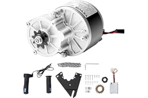 VEVOR Kit de moteur électrique puissant, 250 W, moteur électrique CC balais pour karts, 24 V 2700 tr/min, avec contrôleur de vitesse, kit de poignée d'accélérateur, pour vélo électrique, moto, scooter