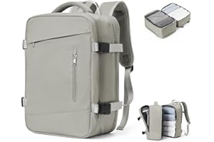 SZLX Mochila Viaje Cabina Avion 40x20x25 Mujer Ryanair Maleta de Cabina Pequeña Mochila Bolsa de Viaje Equipaje de Mano Easyjet Cabin Bag Mochila Portatil 14 Pulgadas Impermeable Hombre Gris Marrón