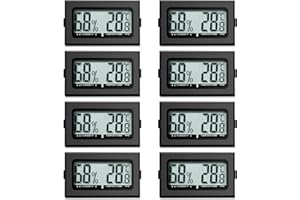 QIQIAZI Thermomètre numérique intérieur - Mini hygromètre - Thermomètre d'intérieur - Pour reptiles - Hygromètre numérique - Pour bureau, cuisine, écran LCD - Incubateur - Thermomètre de serre (8)