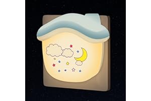 ANNMORE Nocne światło dla niemowląt, lampka nocna dziewczynka z czujnikiem Zmierzchu, mała lampa ścienna do sypialni noworodka, ciepłe oświetlenie