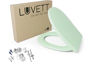 Luvett LU-C100 Oval Toilet Seat with SoftClose® & TakeOff® EasyClean Removal, Duroplast Toilet Lid, blue