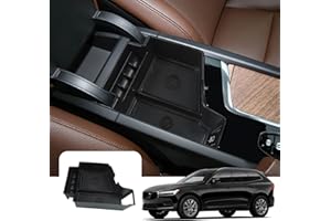[UK Version] LFOTPP Centre Console Armrest Storage Box Compatible with Volvo XC60 XC90 V60 S60 V90 S90 2017-2023 2024 (Right Hand Drive), Car Organiser Tray Glove Box Interior Accessories (Black)