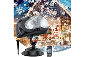MEISHANG Schneeflocken,Projektionslampe Weihnachten,Weihnachtslicht Projektor mit Fernsteuerung,Projektor Aussen,Wasserdichte Weihnachts LED Schneeflocken Lichter