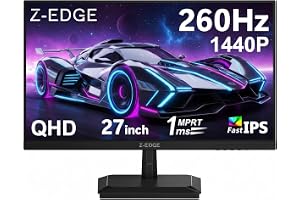 Z-Edge 27 tum spelskärm QHD 260Hz 240Hz 1ms IPS Panel | Gaming Monitor 2560x1440, 16:9, 8 bitar, 350 cd/m² ljusstyrka, 100% sRGB, hårkors, VESA 100x100mm (DP-kabel ingår)